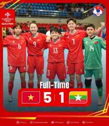 ảnh chụp màn hình kết quả bóng đá futsal nữ