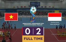 ảnh chụp màn hình kết quả bóng đá futsal việt nam và indonesia