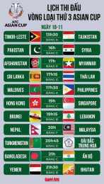 ảnh chụp màn hình lịch bóng đá vòng loại asian cup
