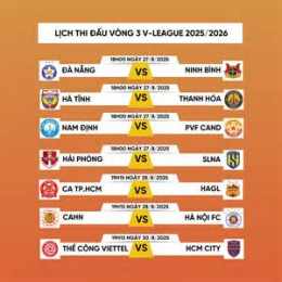 ảnh chụp màn hình lịch thi đấu bóng đá v-league 2025
