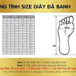 bảng size giày đá bóng mizuno