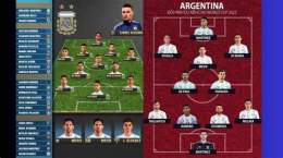 giao diện app đội hình đội tuyển bóng đá quốc gia argentina