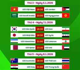 giao diện app lịch thi đấu bóng đá chung kết u23 châu á