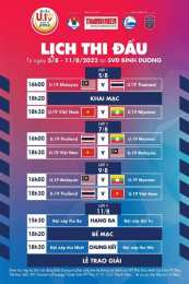 giao diện app lịch thi đấu bóng đá u19 việt nam