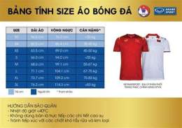 giao diện app size áo đá bóng nam