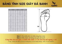 giao diện app size giày bóng đá