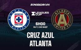 giao diện app trận đấu cruz azul gặp câu lạc bộ bóng đá atlas