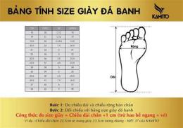 hướng dẫn sử dụng size giày đá bóng