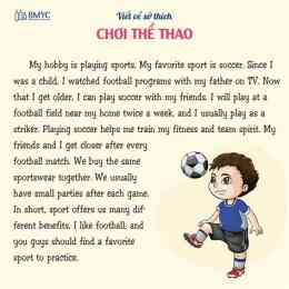 hướng dẫn sử dụng tôi thích chơi bóng đá bằng tiếng anh