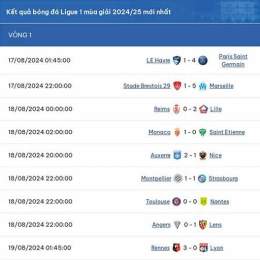 kết quả bóng đá ligue 1 pháp