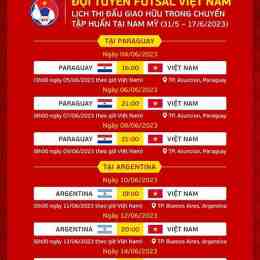 lịch bóng đá futsal việt nam