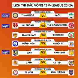 lịch bóng đá hôm nay v league