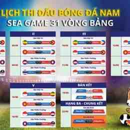 lịch bóng đá seagame 31