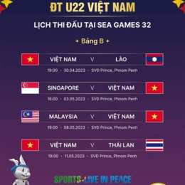 lịch bóng đá u22 sea games