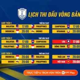 lịch đá bóng giải đông nam á