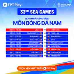 lịch đấu bóng đá sea games