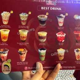 menu trà sữa bông đà nẵng