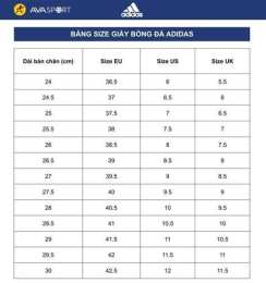tính năng nổi bật bảng size giày bóng đá