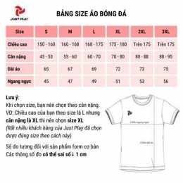 tính năng nổi bật bảng size quần áo đá bóng