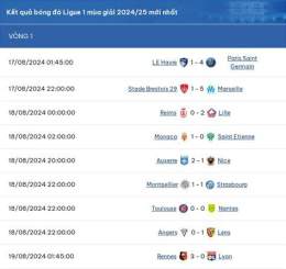 tính năng nổi bật kết quả bóng đá ligue 1 pháp