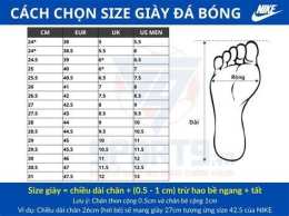 tính năng nổi bật size giày bóng đá