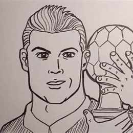vẽ cầu thủ bóng đá ronaldo đơn giản
